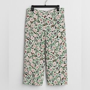 T Tahari Womens Floral Wide Leg Pants Size Large Beach Bohemian Festival Coastal